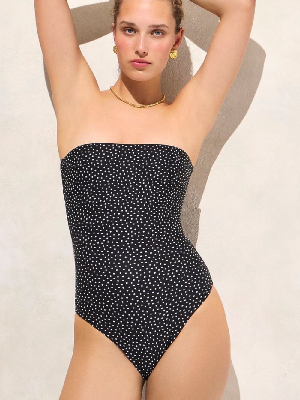 J.Crew Swimsuit / Gemma bandeau one-piece in Classic Sculpt / Polka Dots